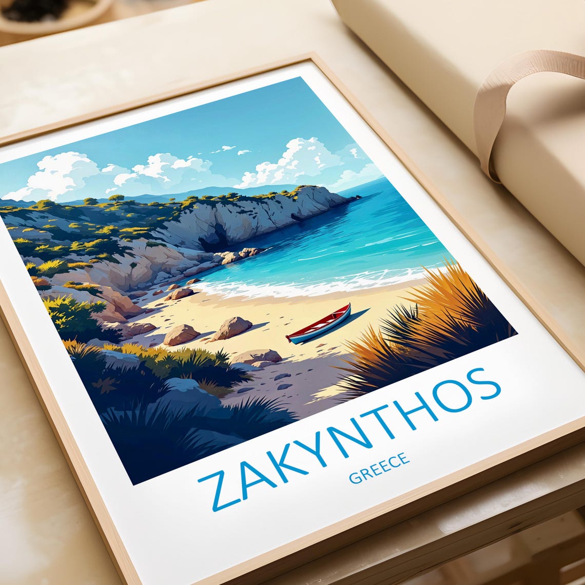 Zakynthos Print Zakynthos Wall Art Zante Print Holiday Wall Art Gift Travel Wall Art Greece Poster Greece Travel Print Greek Wall Art - Image 6