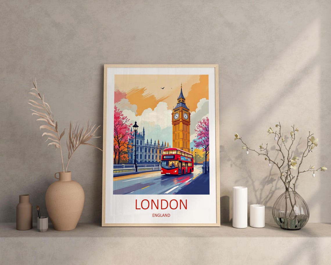 London Travel Print London Poster Wedding Gift Print Of London Travel Gift London Uk Art Print Home Decor Gifts Big Ben Poster Print - Image 2