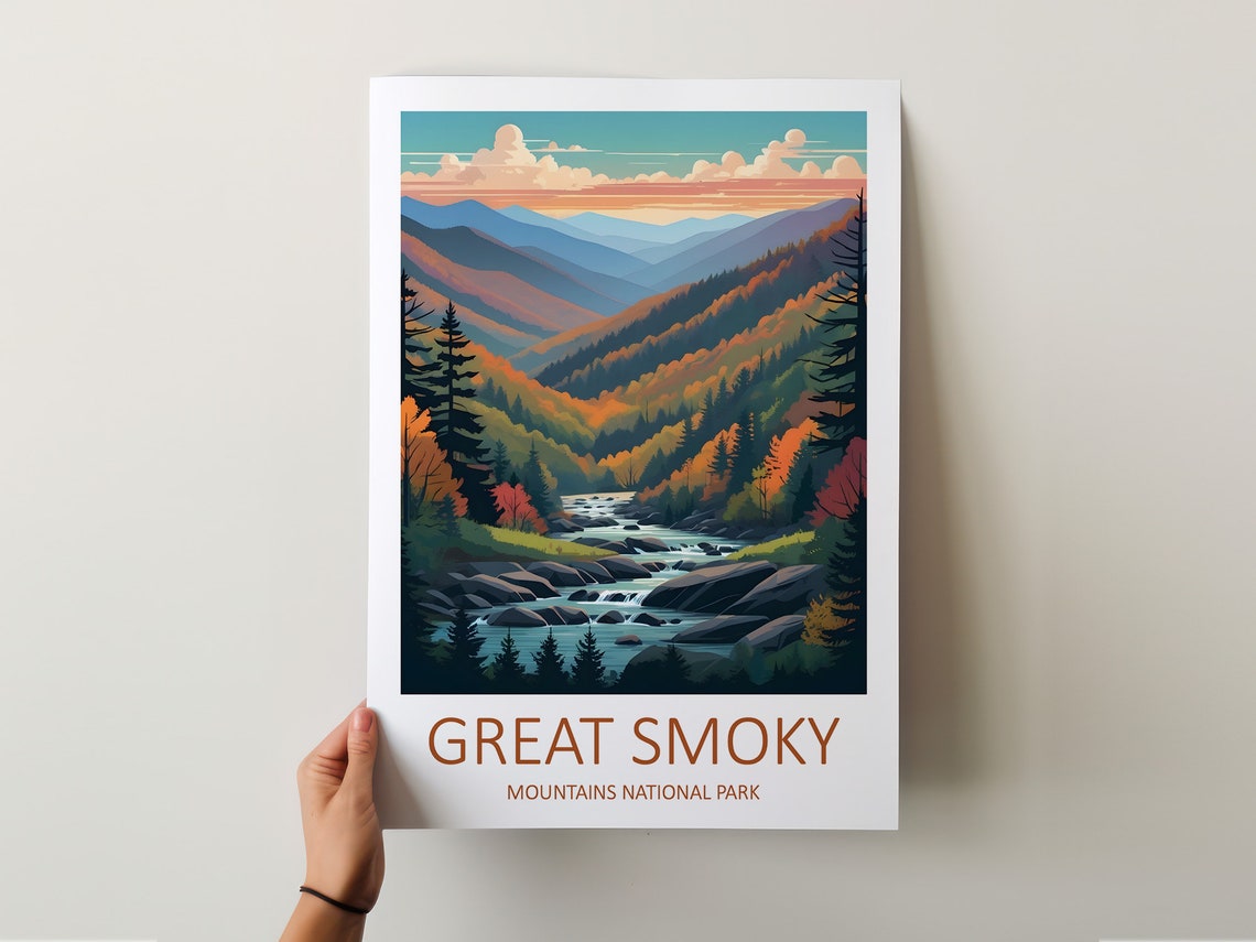 Great Smoky Mountains National Park Print Smoky Mountains Smoky Mountains Wall Art Travel Gift National Park Wall Art Usa Poster Print - Image 5