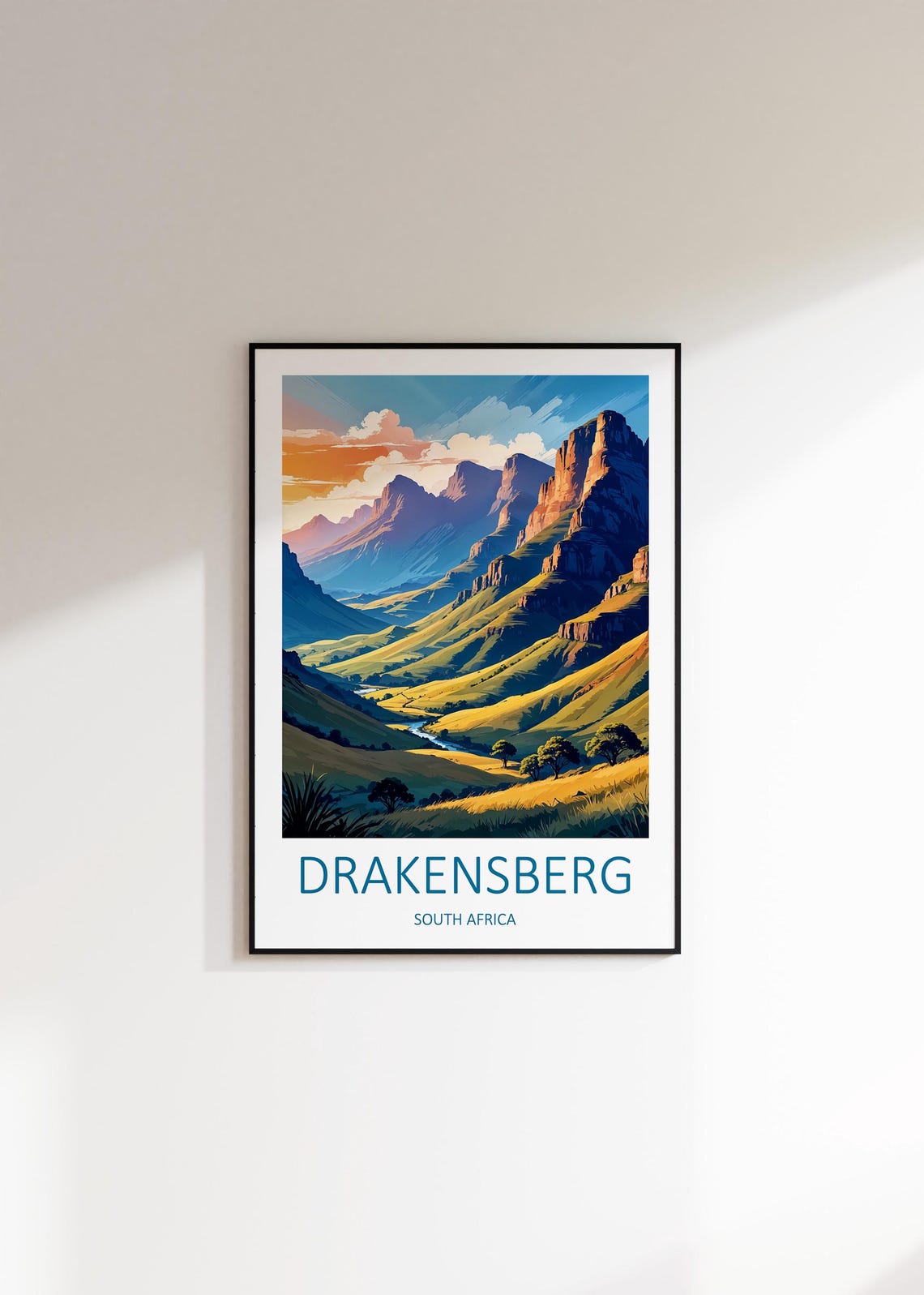Drakensberg Travel Print South African Art Drakensberg Poster South Africa Poster Mountain Wall Art Drakensberg Artwork Travel Gift - Image 3