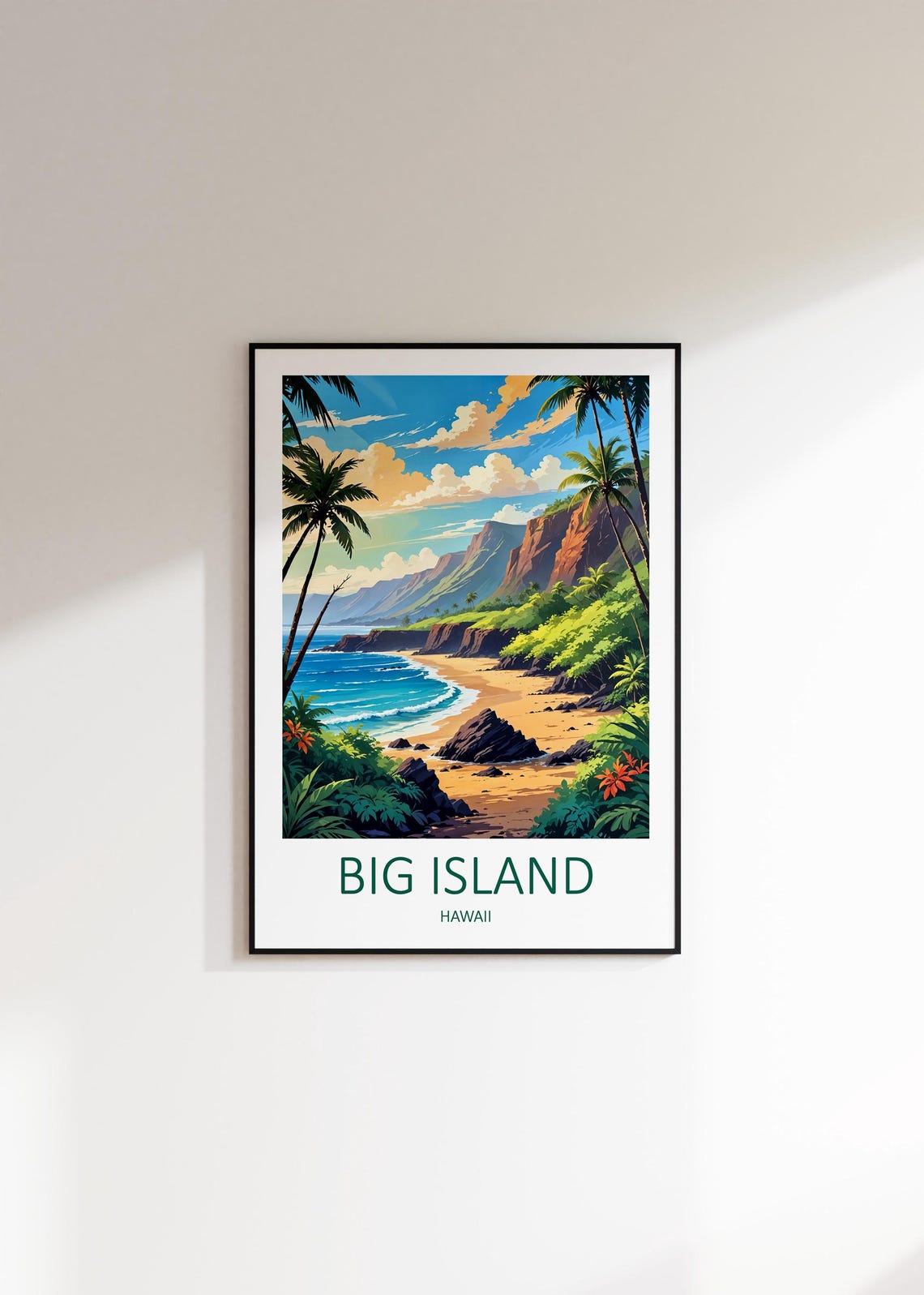 Big Island Print Big Island Poster Hawaii Wall Art Big Island Hawaii Hawaii Travel Print Tropical Beach Art Hawaii Poster Travel Gift - Image 3