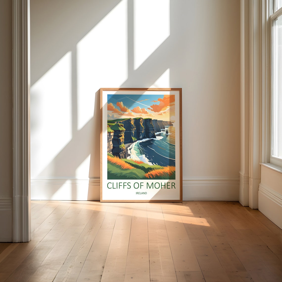 Cliffs of Moher Ireland Sea Cliffs at Sunset Over the Ocean Poster - Image 6