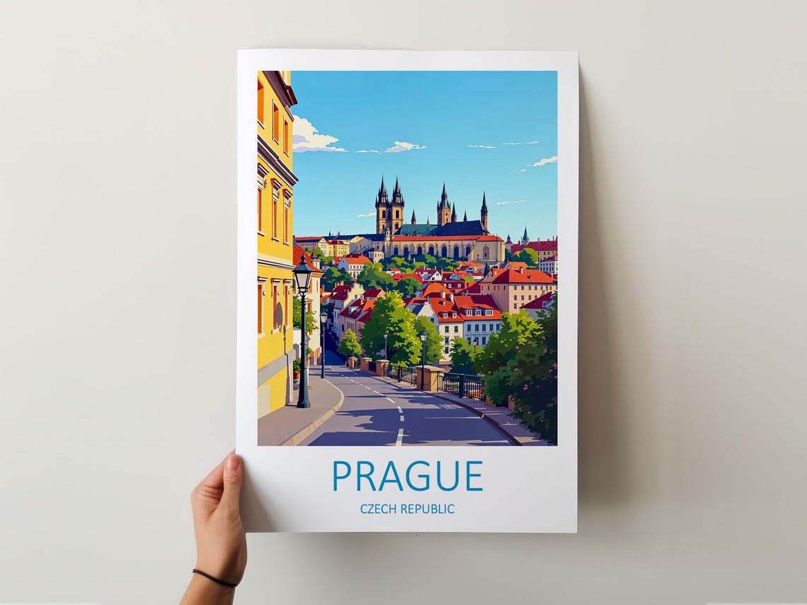 Prague Print Travel Wall Art Prague Poster Czech Republic European City Print Prague Travel Print Gallery Wall Art Prague Wall Art - Image 5