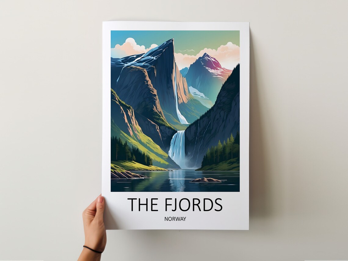 Fjords Print Fjords Poster Fjords Norway Travel Print Norway Print Norway Poster Norwegian Prints Travel Gift Scandinavian Wall Art - Image 5
