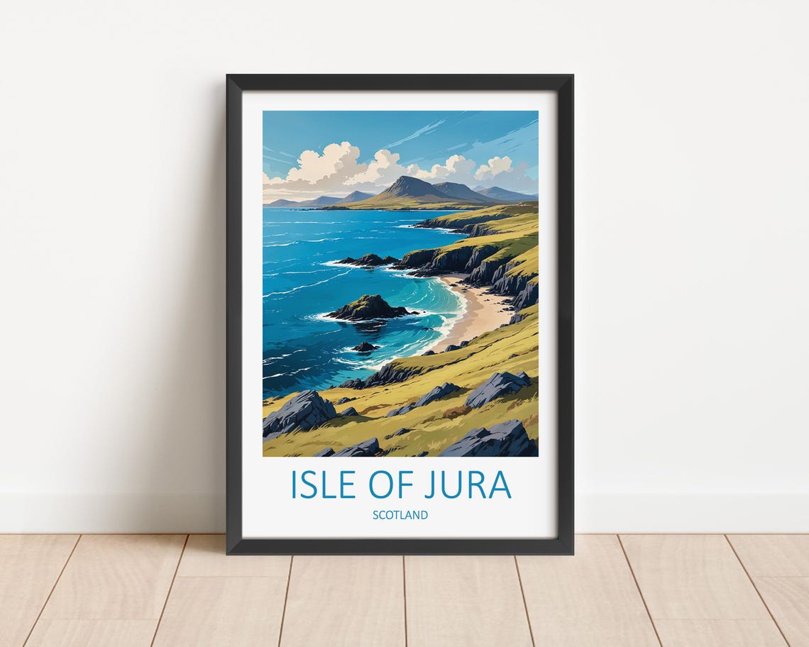 Isle Of Jura Travel Print Wall Art Jura Home Decor Wall Art Lover Gift Scottish Islands Wedding Gift Honeymoon Scotland Poster Jura Art