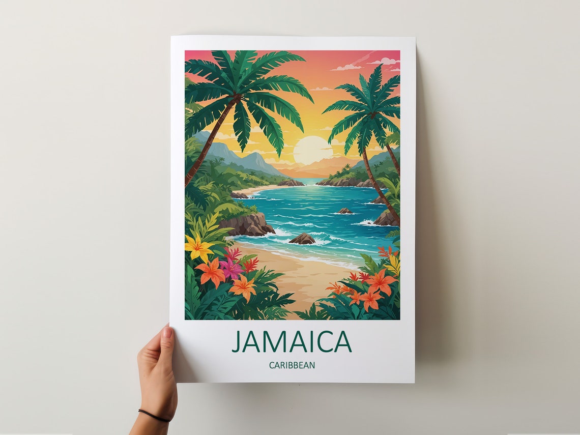 Jamaica Print Jamaica Poster Caribbean Wall Art Jamaica Travel Print Travel Gift Caribbean Gifts Caribbean Prints Caribbean Poster - Image 5