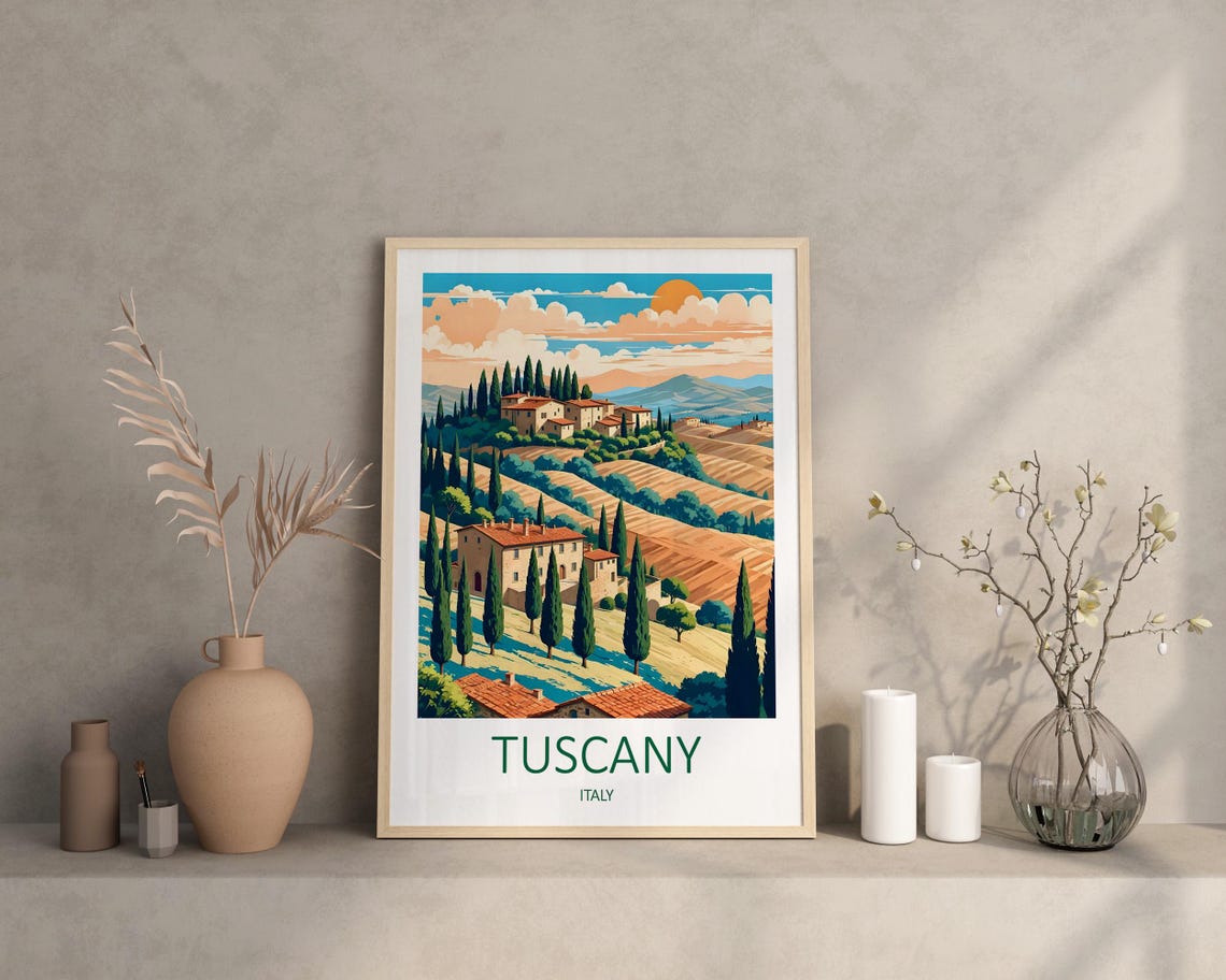 Tuscany Print Tuscany Poster Tuscany Travel Print Italy Print Tuscany Wall Art Travel Gift Italian Prints Italy Poster Italy Gifts - Image 2