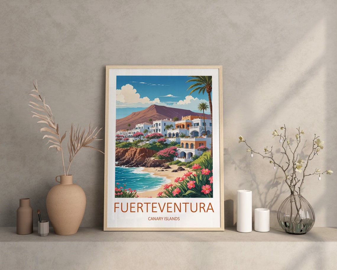 Fuerteventura Print Canary Islands Print Fuerteventura Poster Spain Travel Print Canary Islands Art Travel Gift Spanish Wall Art - Image 4