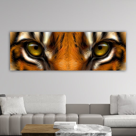 Tiger Eye Painting, Panoramic Tiger Portrait Art Print