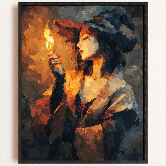 Halloween Witch Art Print Gothic Glamour Decor 300 Dpi Jpgs