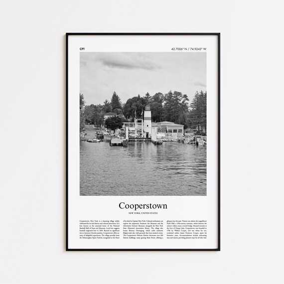 Cooperstown New York Black And White Lake Marina Photo Poster