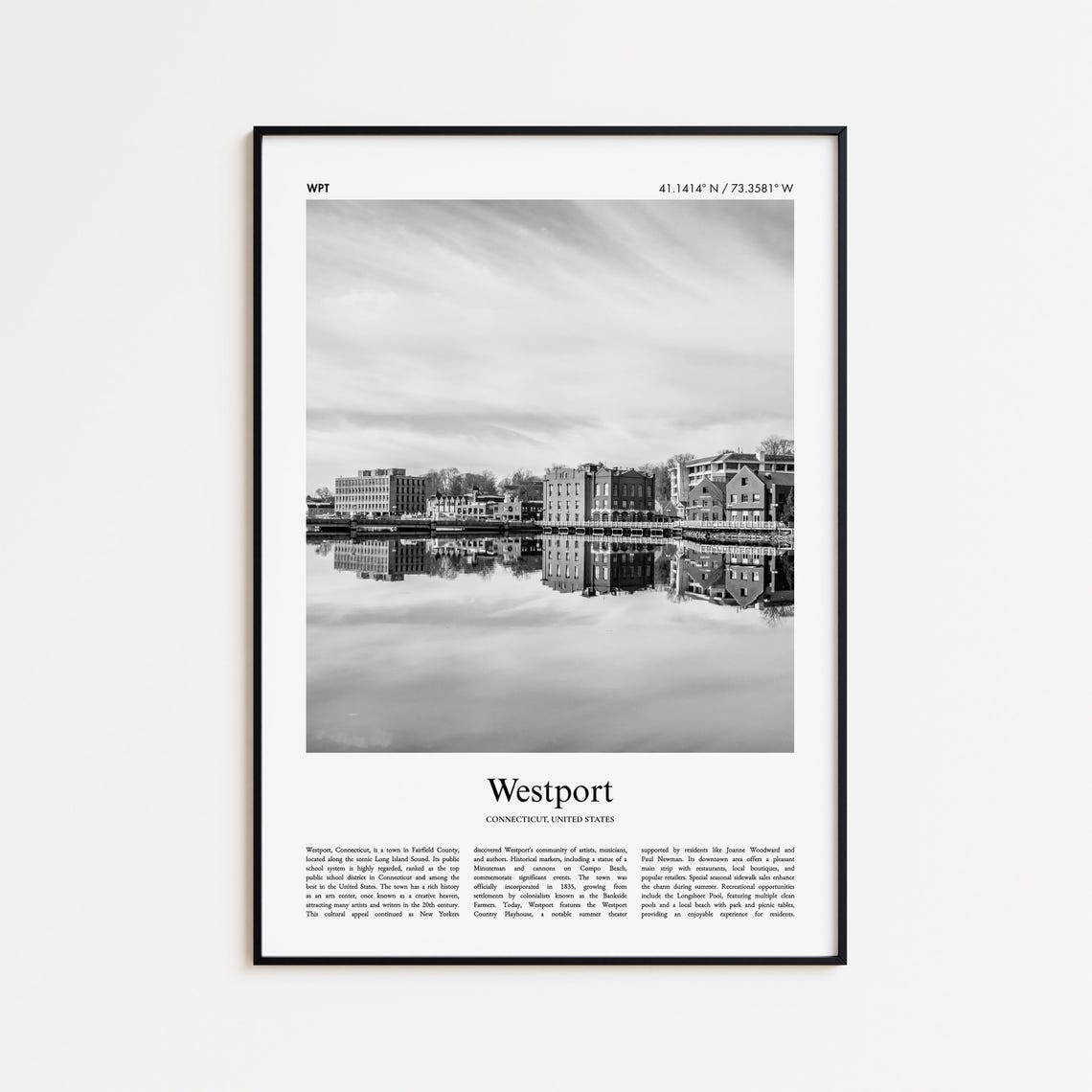 Westport Connecticut Waterfront Reflection Photo Travel Poster