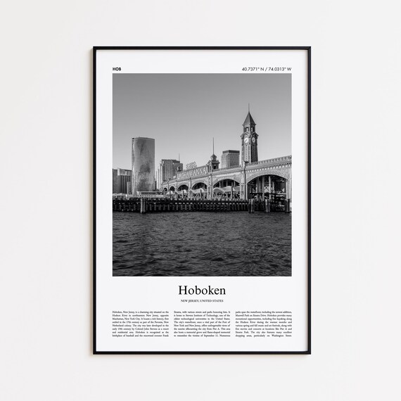 Hoboken New Jersey Lackawanna Terminal Black White Photo Poster