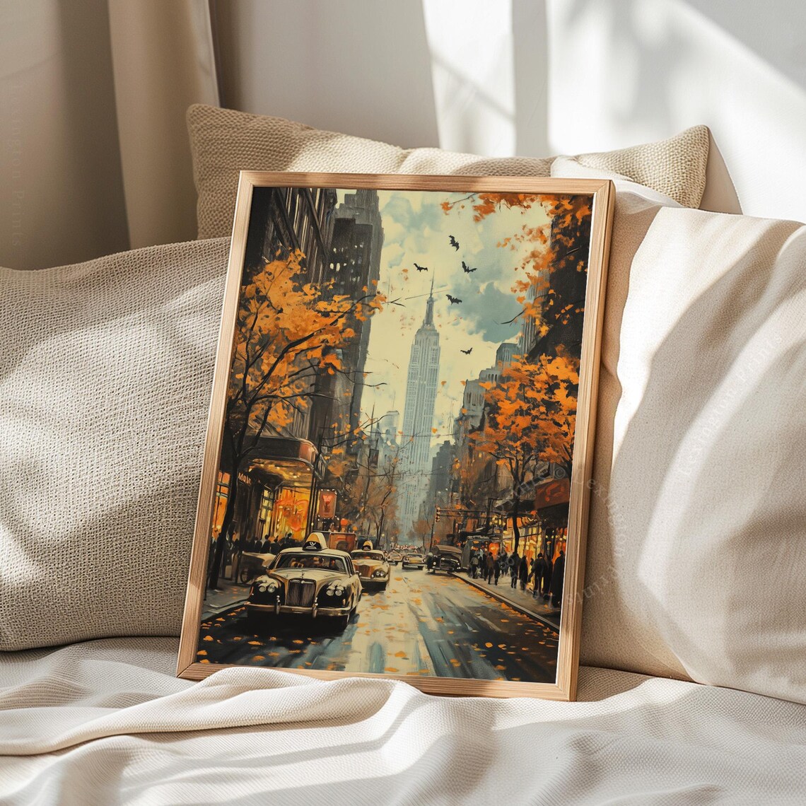 Spooky New York City Halloween Empire State Building Autumn Wall Art - Image 6