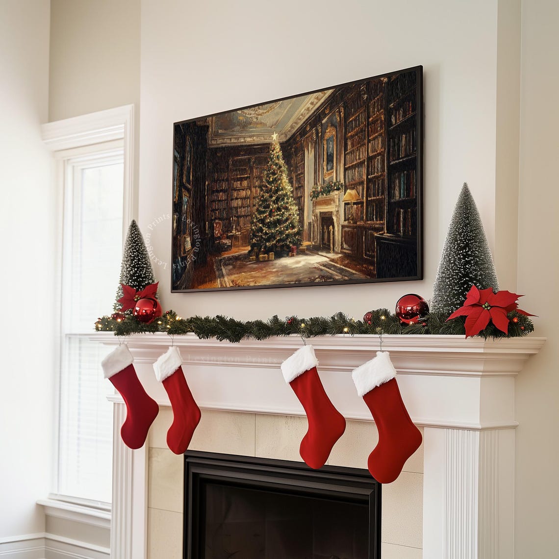 Moody Christmas Tv Art Victorian Christmas Frame Tv Art Christmas Tree Living Room Holiday Decor Winter Tv Art Seasonal Decor 929 - Image 6