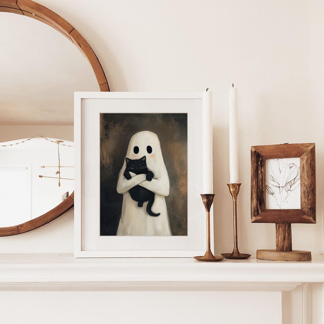 Cute Ghost Cat Print Halloween Wall Art Ghost Print Black Cat Lover Gift Halloween Print Spooky Halloween Wall Art 769 - Image 3