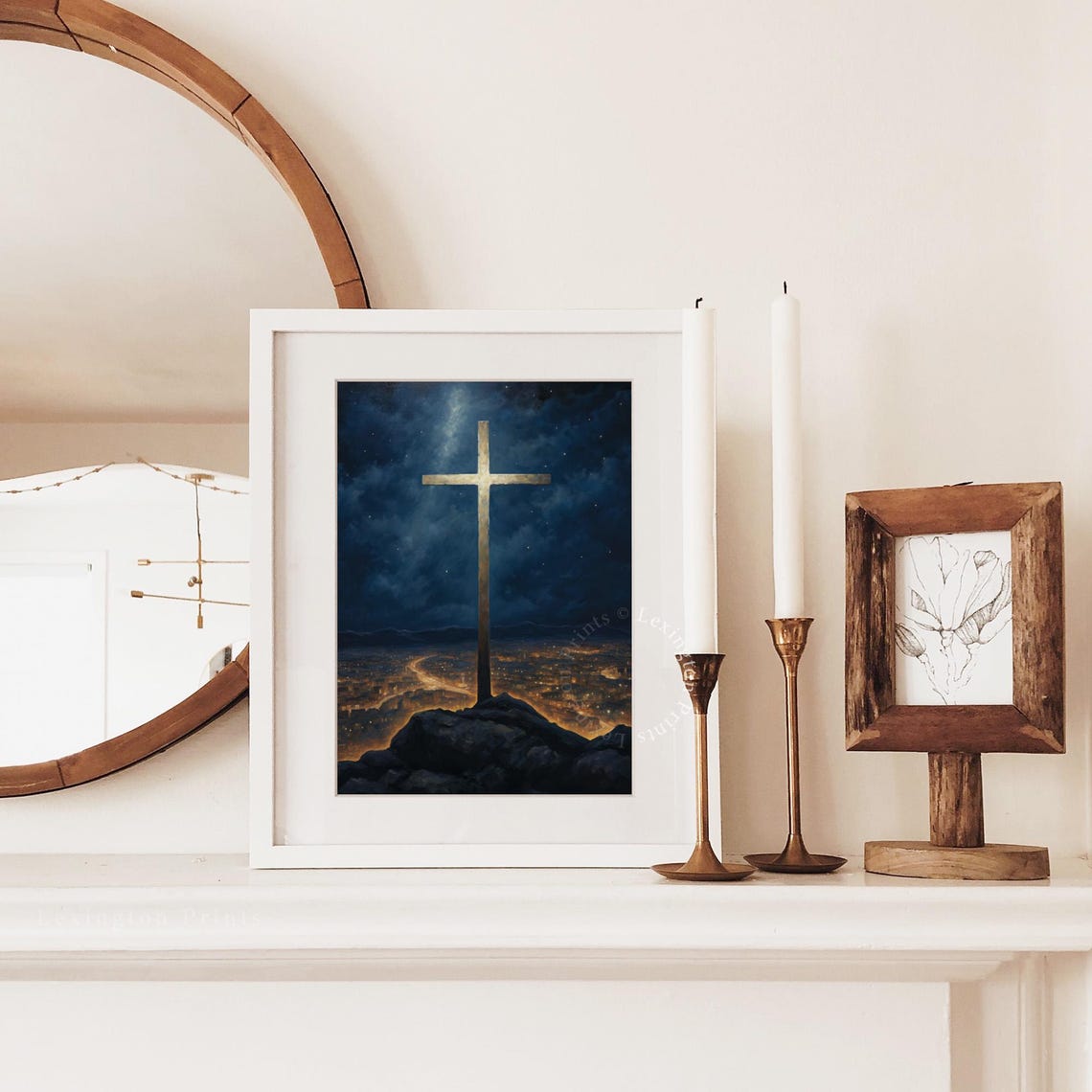 Christian Wall Art Christian Cross Art Christmas Wall Art Christian Print Religious Art Vintage Christian Painting Cross Jesus Art Cross 393 - Image 8