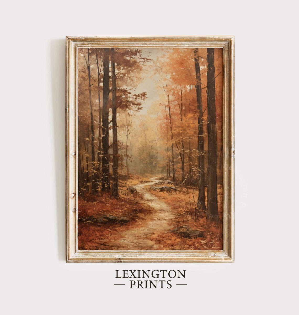Autumn Forest Path Golden Leaves Vintage Fall Landscape Poster - Image 7