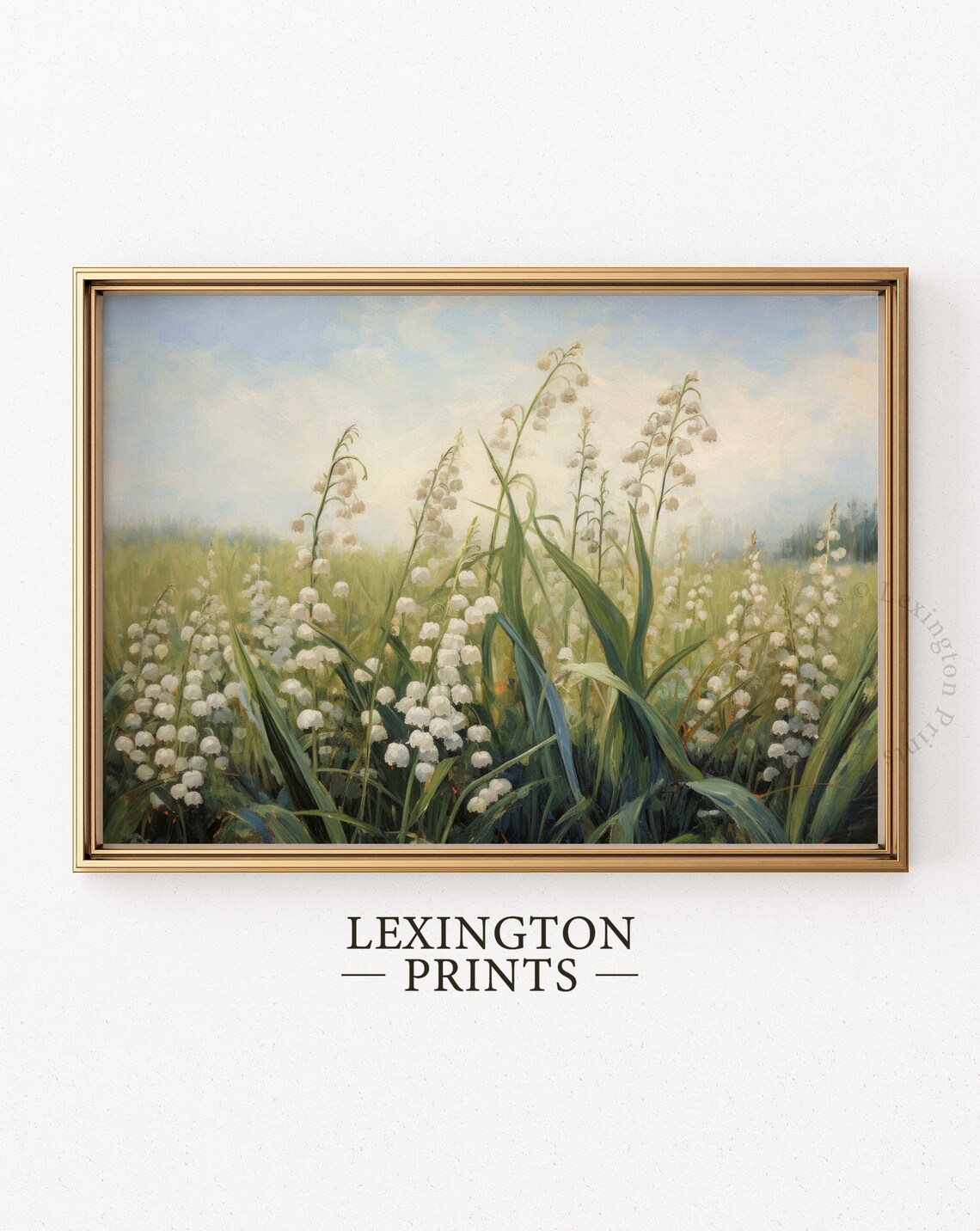 Lily Of The Valley White Bells Spring Field Soft Floral Painting Poster