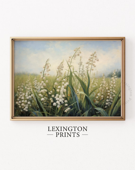 Lily Of The Valley White Bells Spring Field Soft Floral Painting Poster