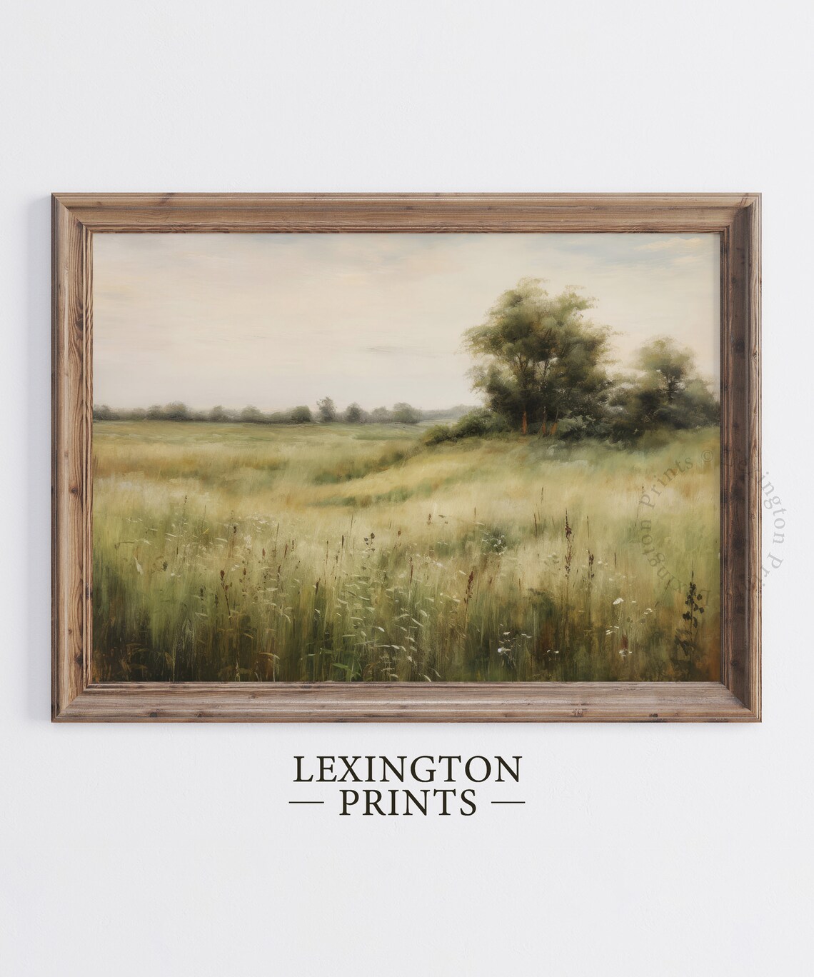 Moody Wildflower Field Vintage Landscape Art Print - Image 5