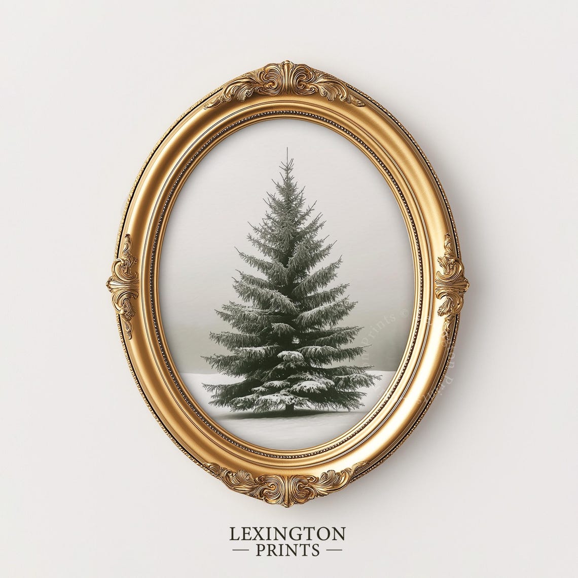 Snowy Lone Pine Tree Minimalist Winter Forest Landscape Decor Poster - Image 3