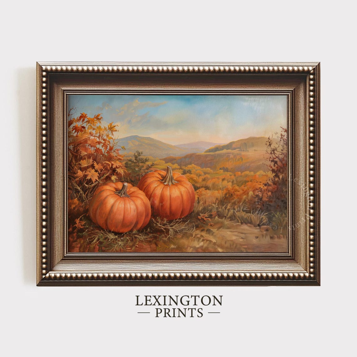 Autumn Pumpkin Patch Mountain Harvest Fall Landscape Art Poster - Image 6