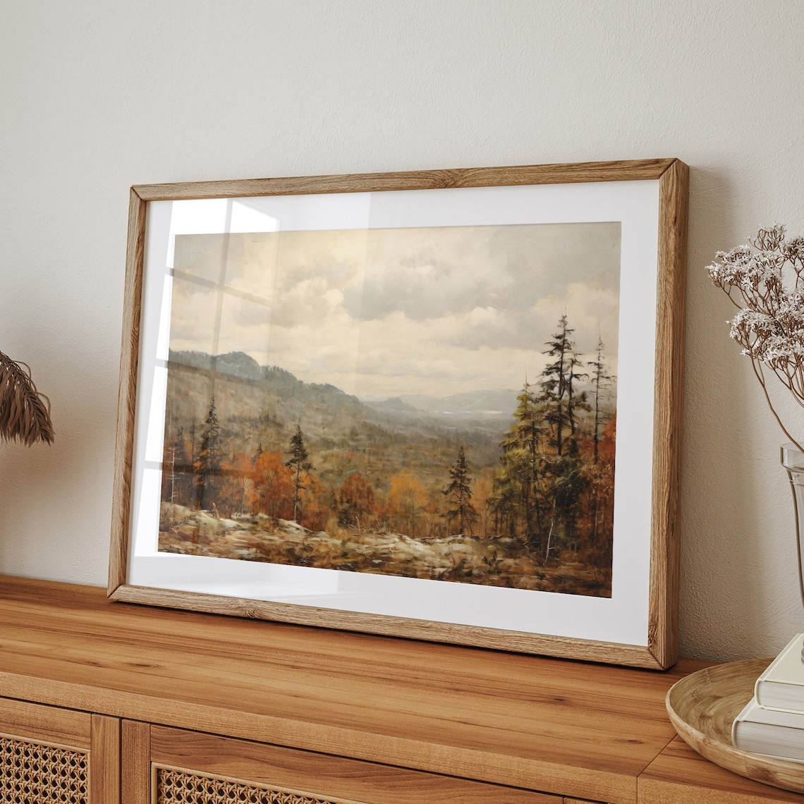 Autumn Mountain Valley Fall Foliage Vintage Oil Painting Poster - Image 7