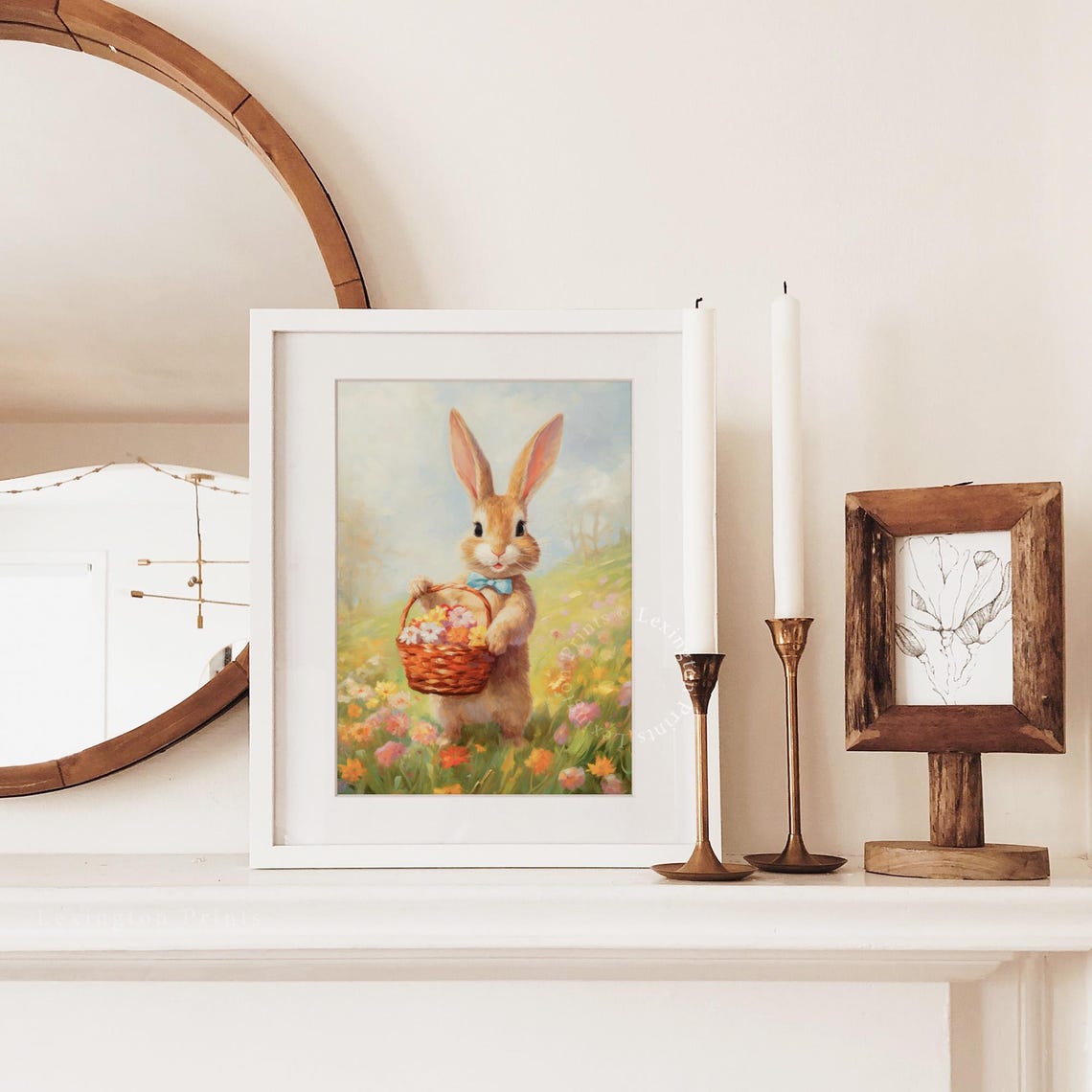 Cute Easter Bunny Easter Wall Art Easter Print Spring Print Easter Decor Spring Decor Easter Basket Floral Print Wildflowers 494 - Image 3