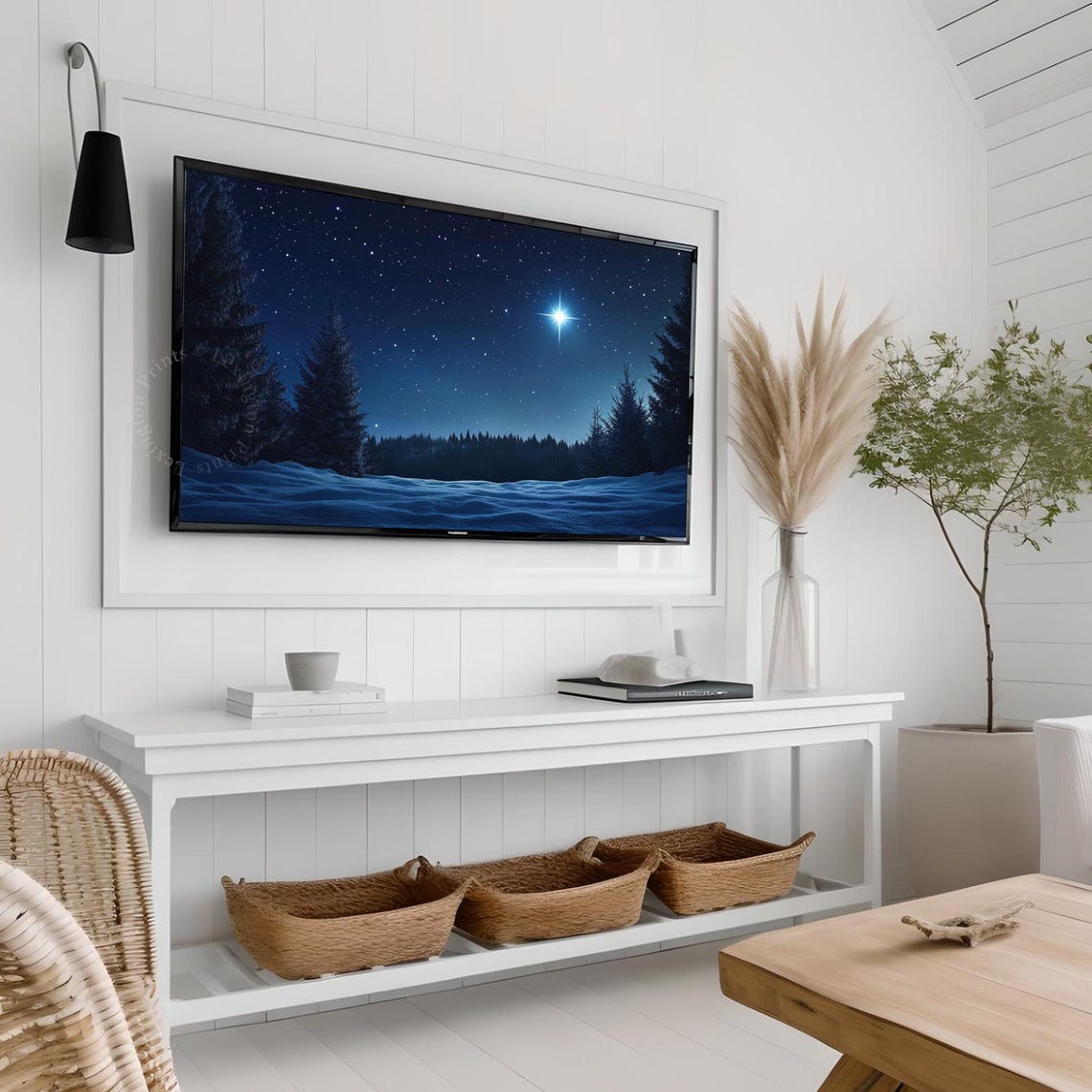 Winter Forest Christmas Star Tv Art Frame Tv Art Winter Tv Art Landscape Art Christian Tv Art Farmhouse Christmas Holiday Art 940 - Image 4