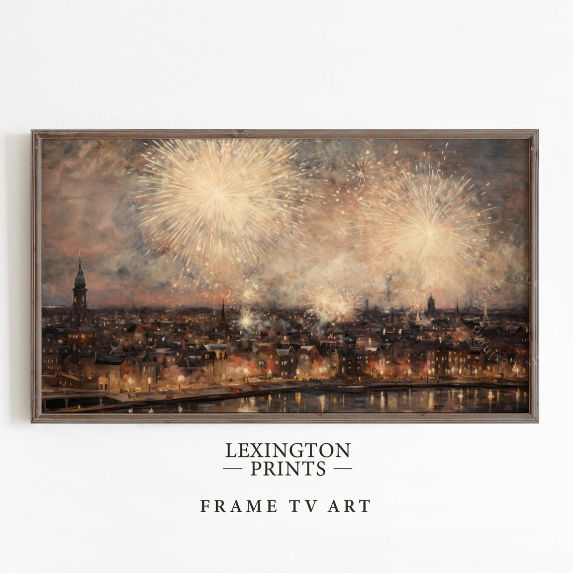 New Year Frame Tv Art New Years Party Art Fireworks Art Tv Frame New Year Holiday Decor Vintage New Years Eve Art Farmhouse 533 - Image 4