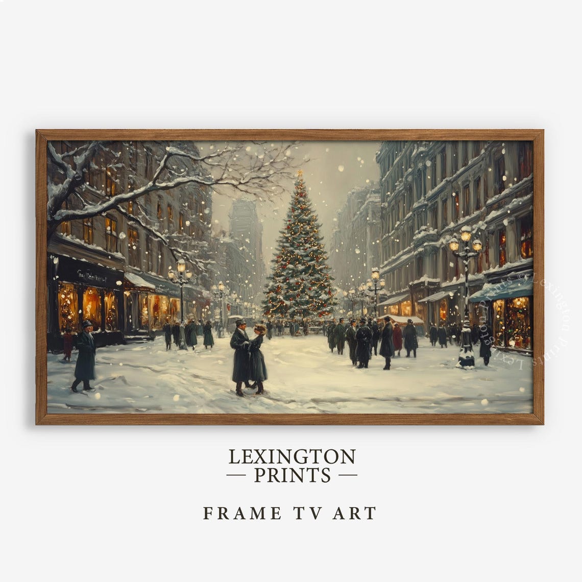 Victorian Christmas Tree Tv Art Christmas Frame Tv Art Vintage City Tv Art Winter Tv Art Moody Seasonal Decor Holiday Tv Art Party 803 - Image 3
