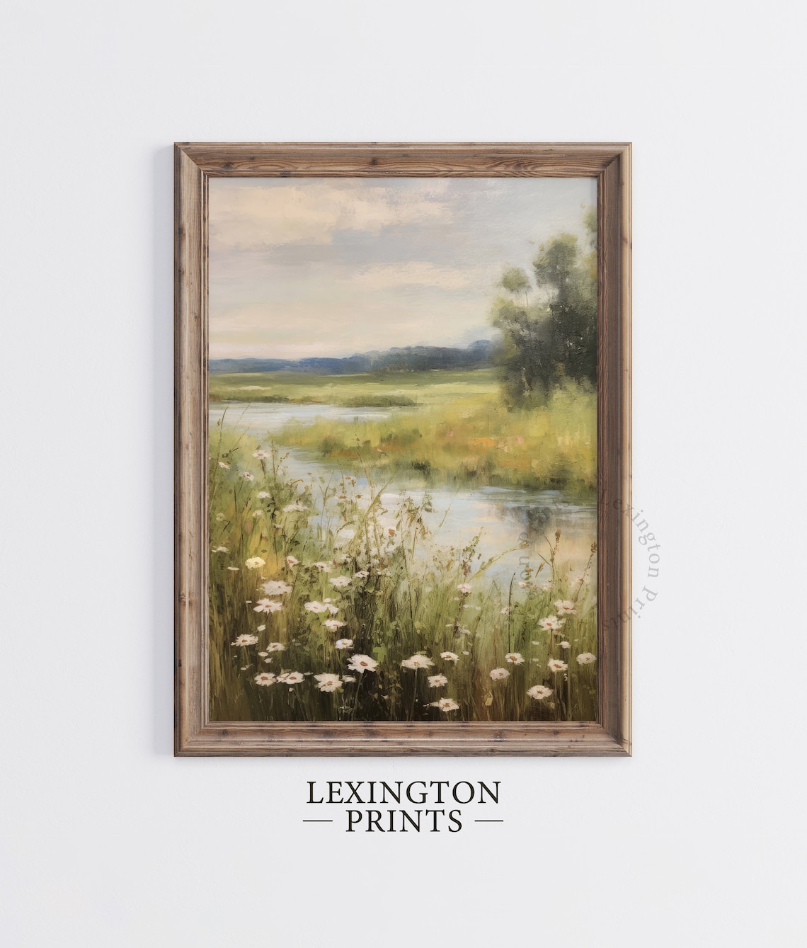 Wildflower Field Vintage Landscape Art Print - Image 5