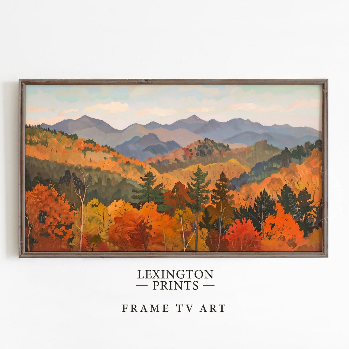 Autumn Mountain Valley Landscape Fall Foliage Painting Poster - Image 5