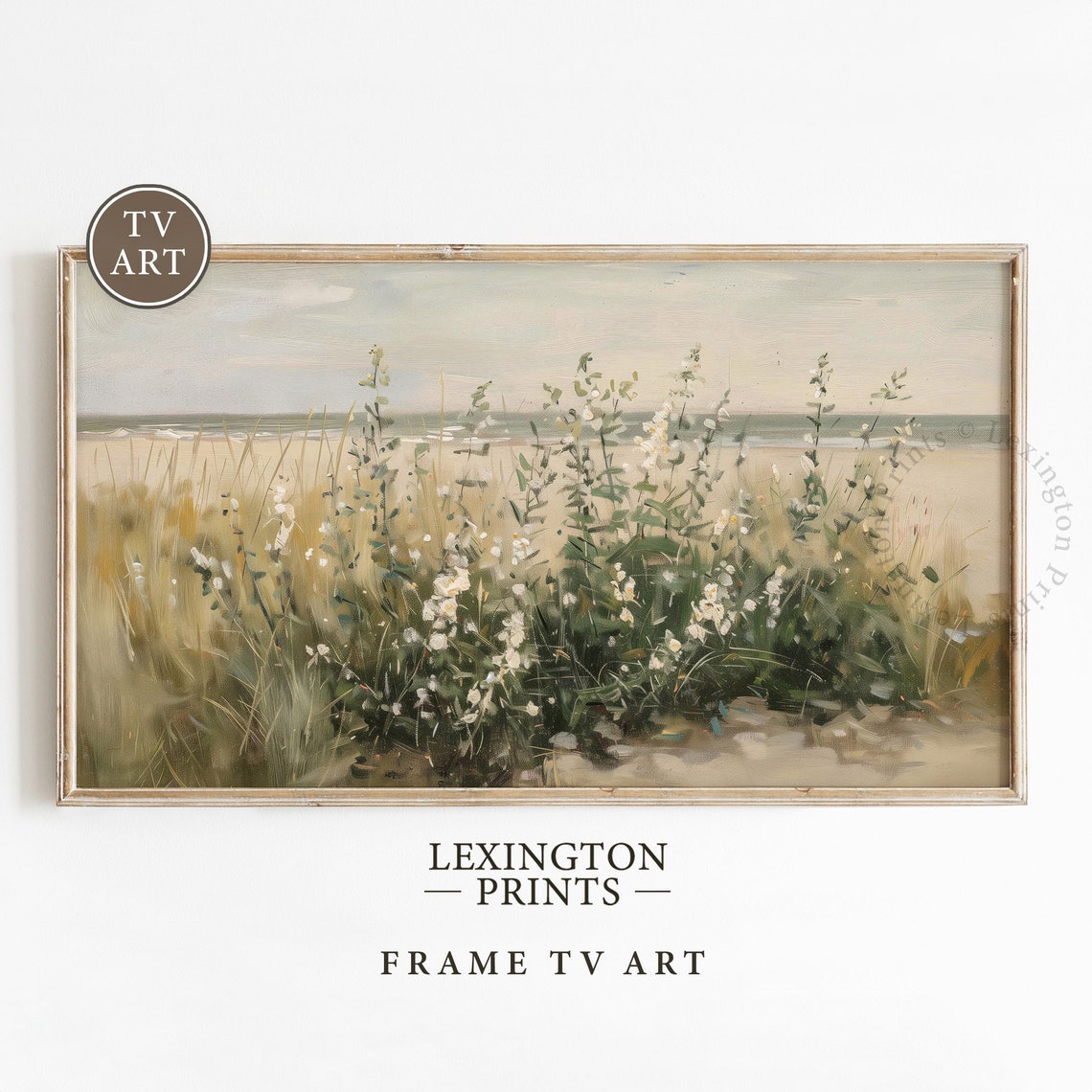 Moody Coastal Wildflower Tv Art Summer Tv Art Frame Tv Art Spring Tv Art Wildflower Art Vintage Beach Tv Art Floral Art Muted 701