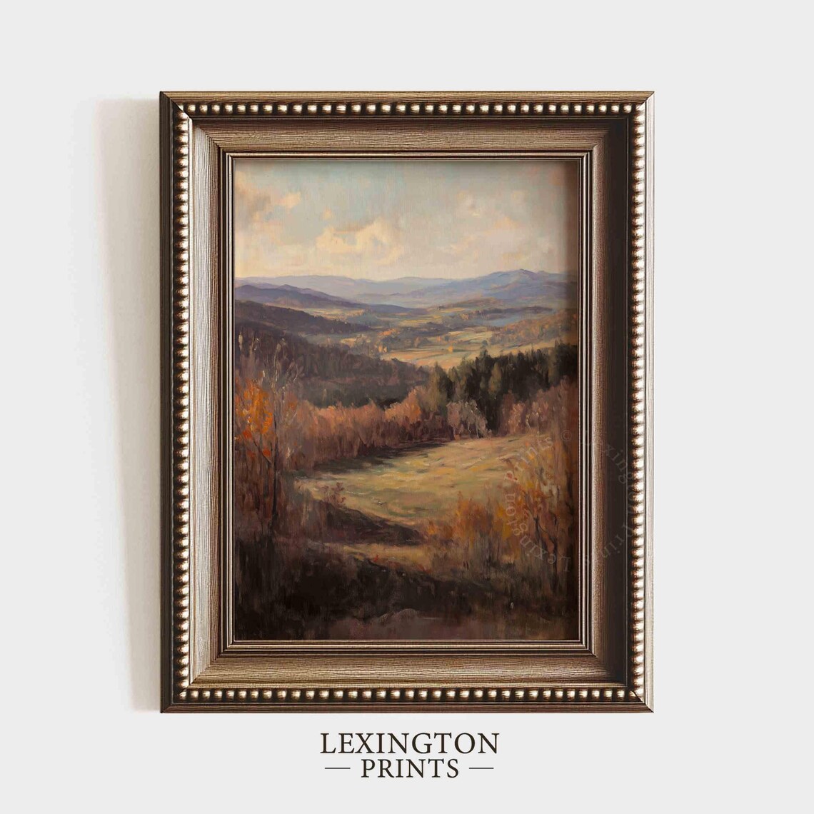 Autumn Mountain Valley Overlook Warm Light Oil Painting Scenic Poster - Image 6