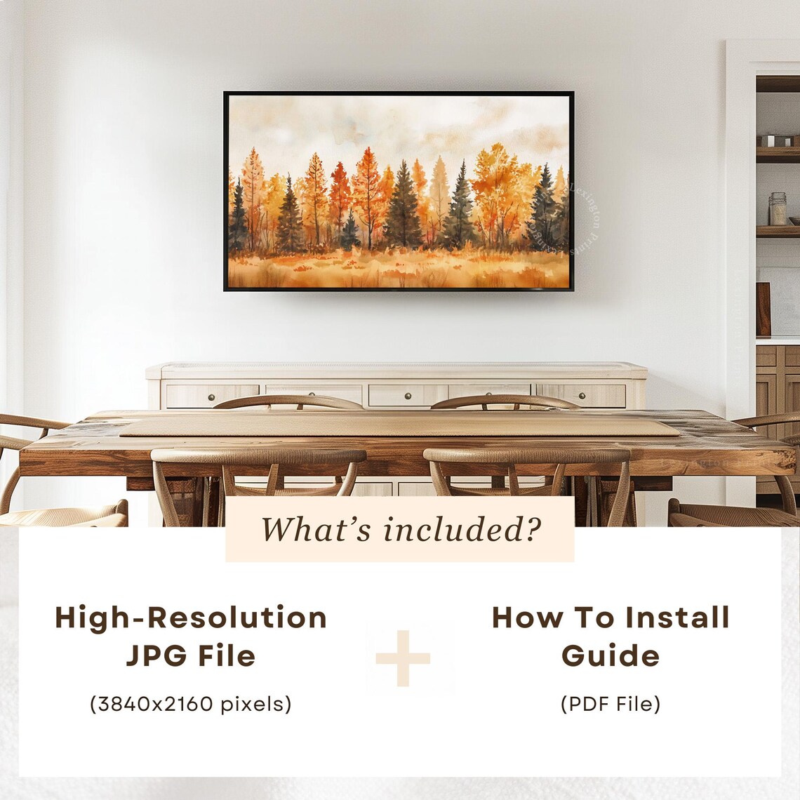 Fall Forest Watercolor Tv Art Frame Tv Art Fall Forest Wall Art Moody Watercolor Tv Art Fall Tv Art Autumn Tv Art Farmhouse 893 - Image 6