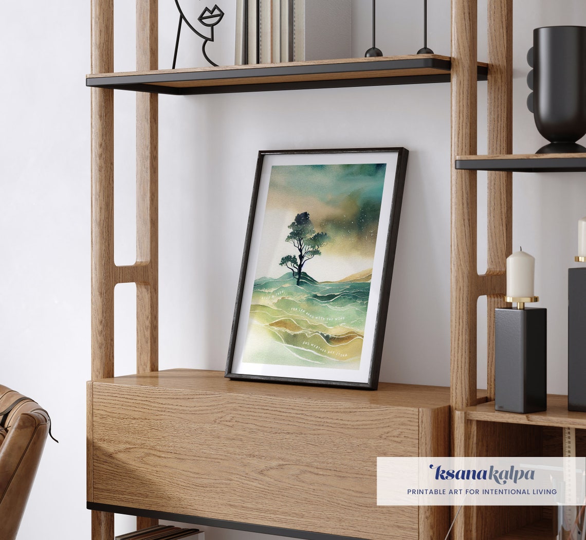 Bend With the Wind and Weather Any Storm Tree Watercolor Poster - Image 4