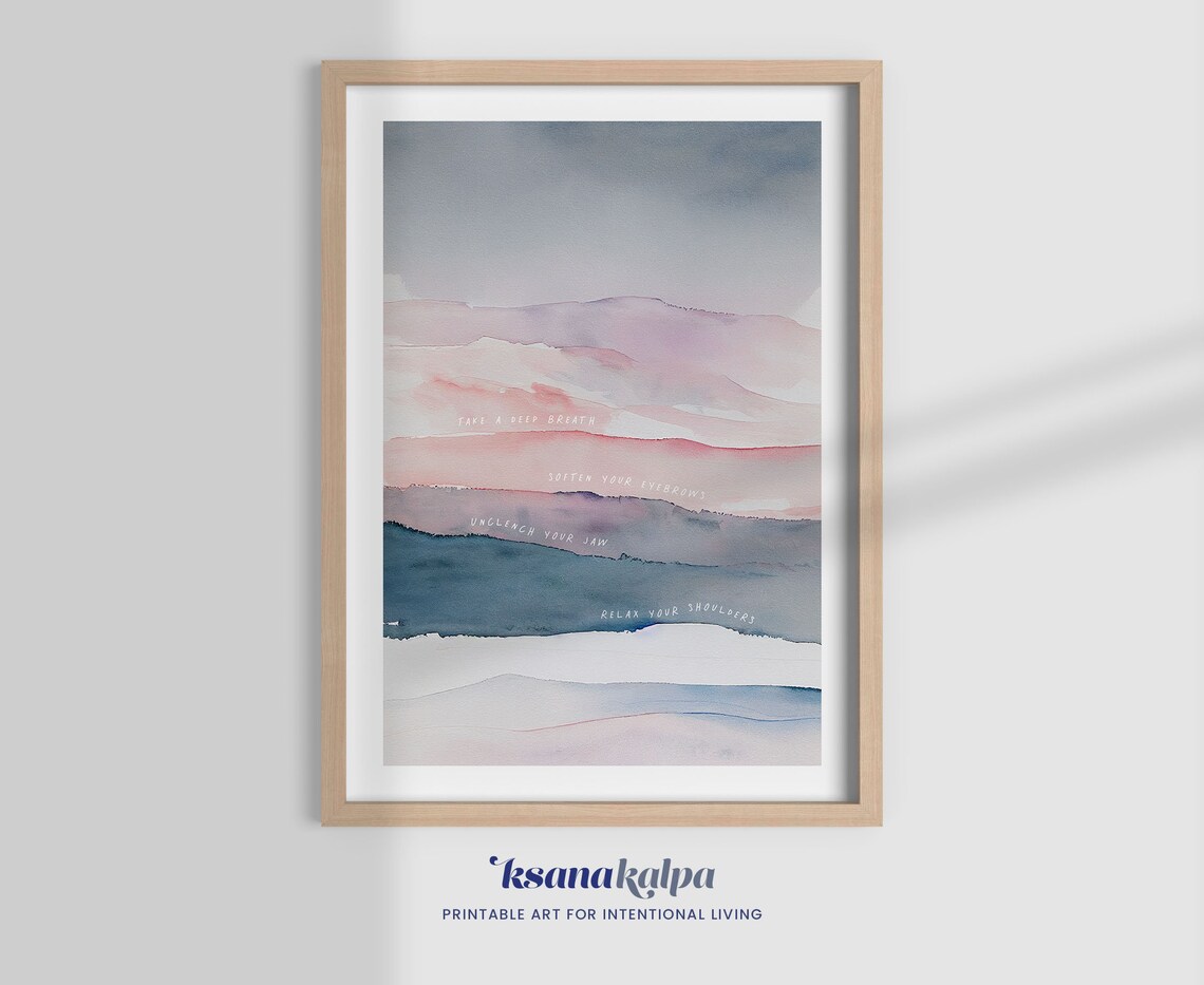 Relax Sequence Therapy Office Watercolor Art Print