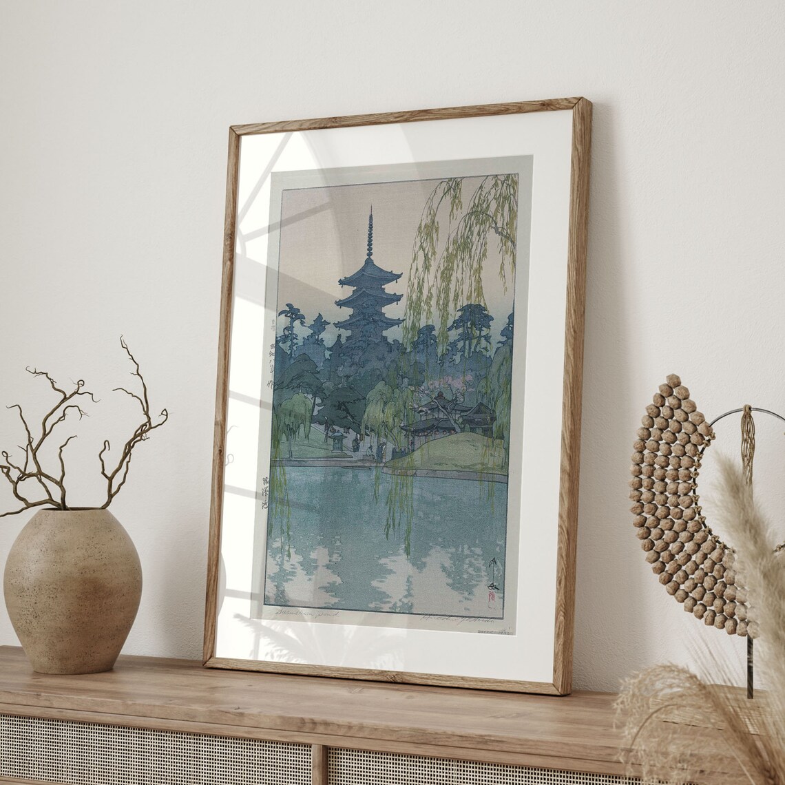 Sarusawa Pond, Yoshida Hiroshi Woodblock Art Print - Image 4