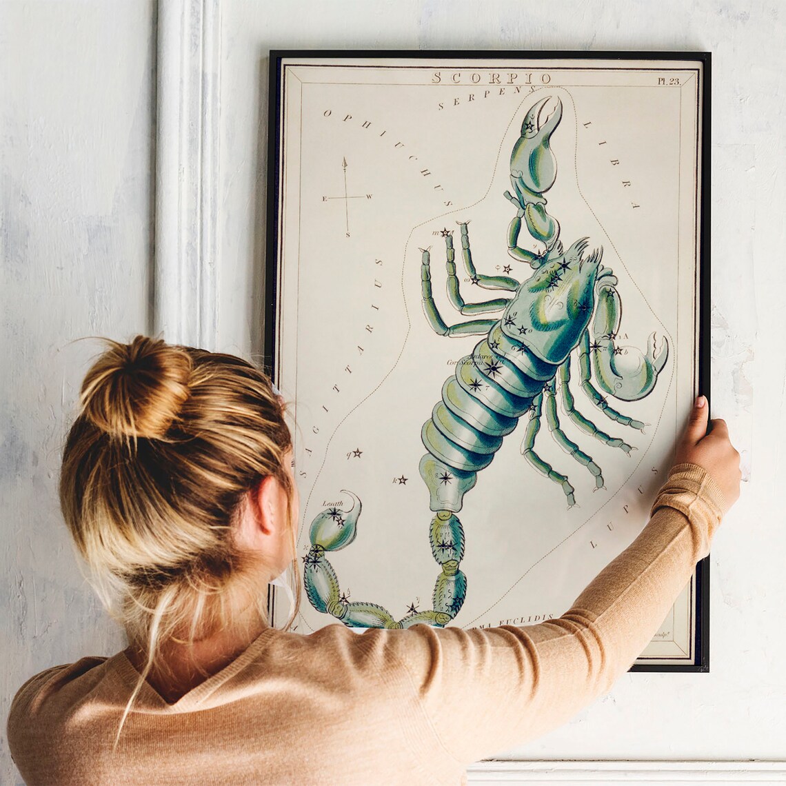 Scorpio Antique Space Painting Vintage Art Print - Image 3