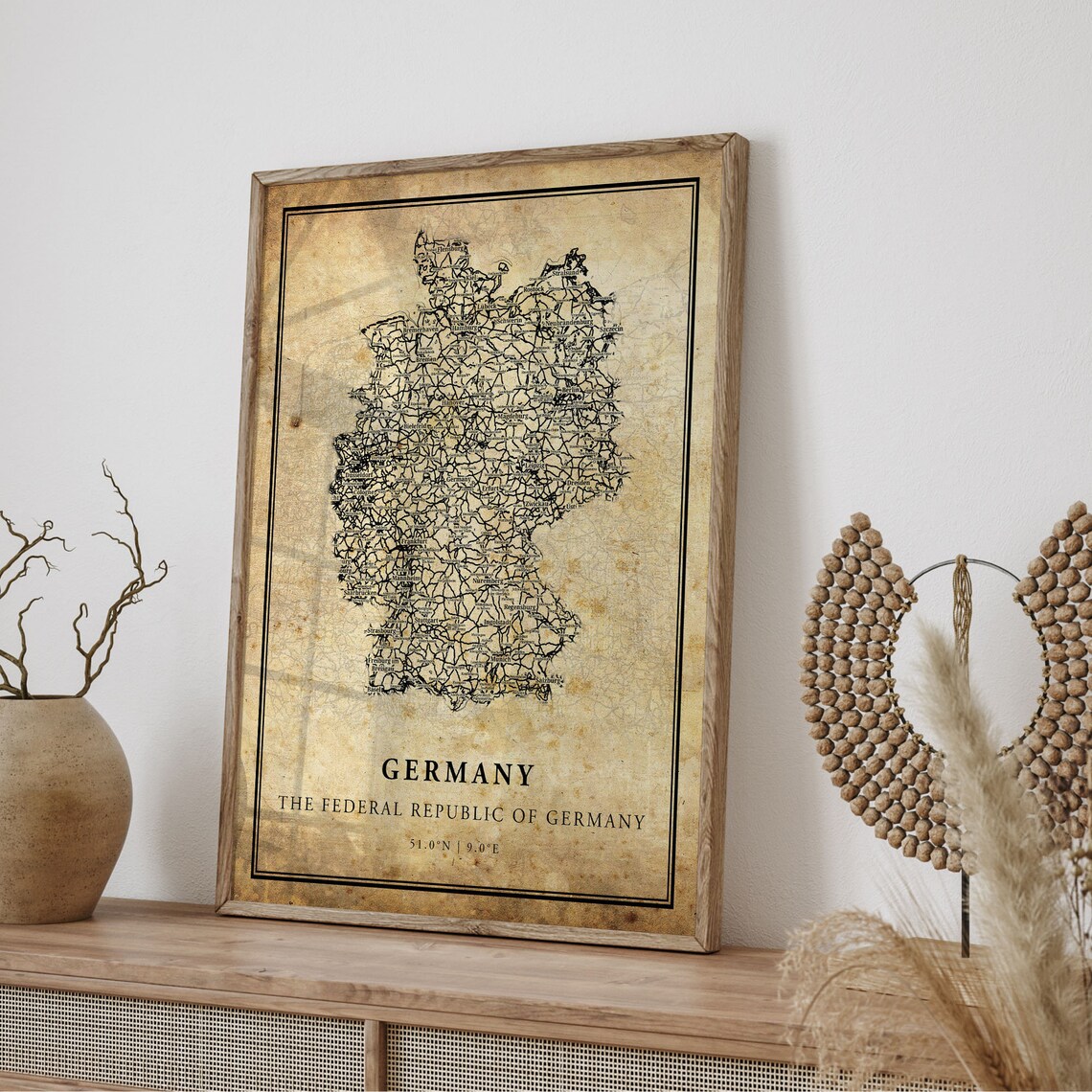 Germany Vintage Map Poster, Country Street Road Map - Image 4