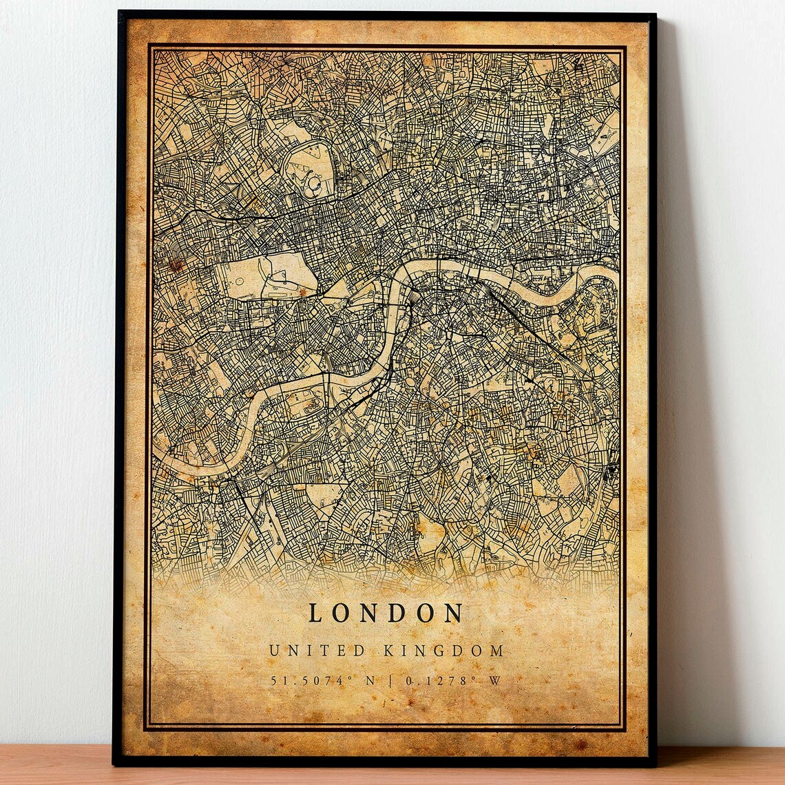 London Vintage Map Poster, Antique Rustic City Artwork - Image 4