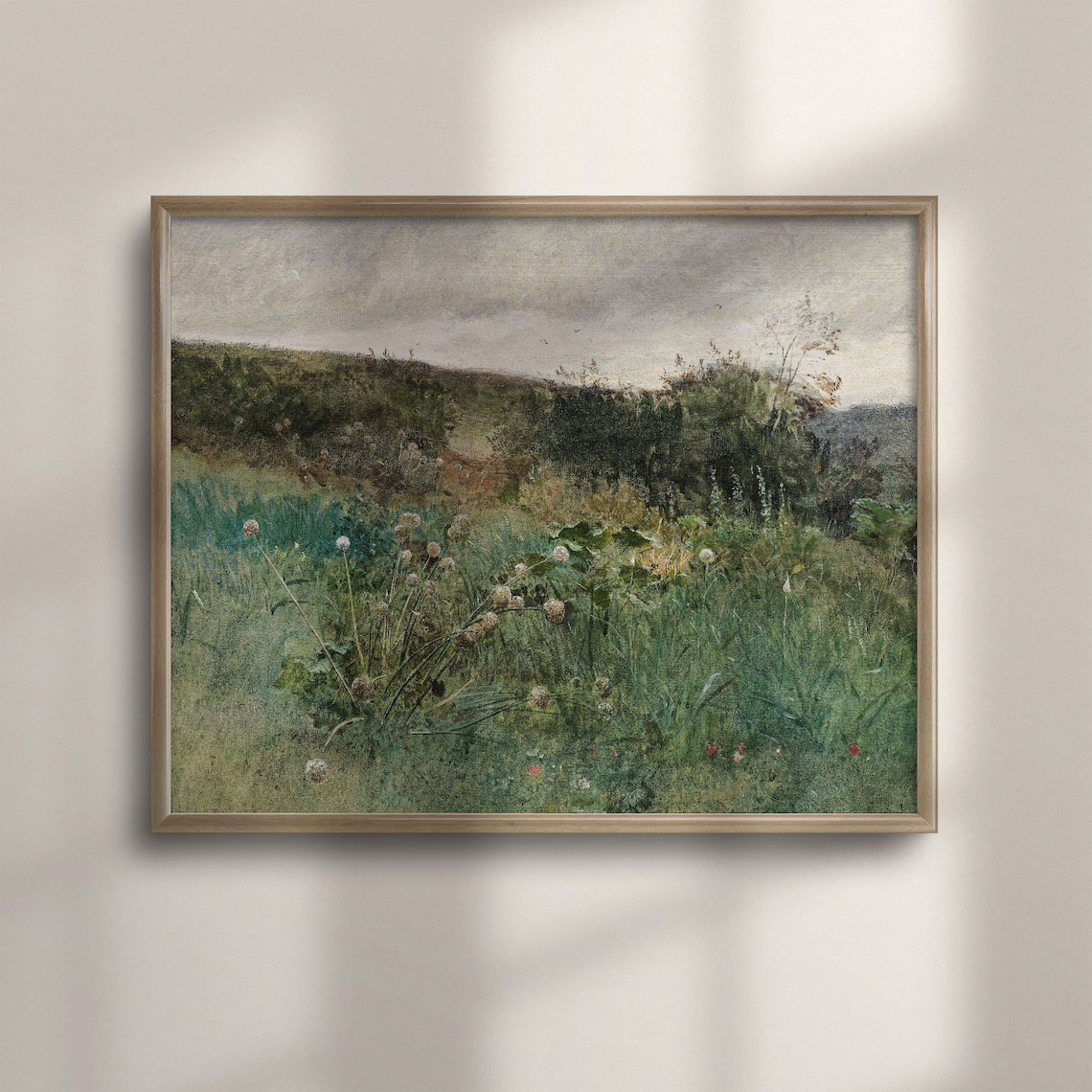 Summer Garden Wildflowers Thistles Lush Green Vintage French Garden Poster