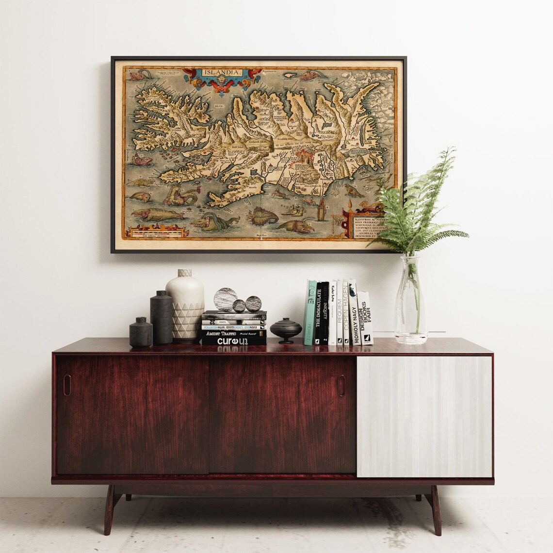 Old Map of Iceland Islandia 1542 Travel Poster - Image 4