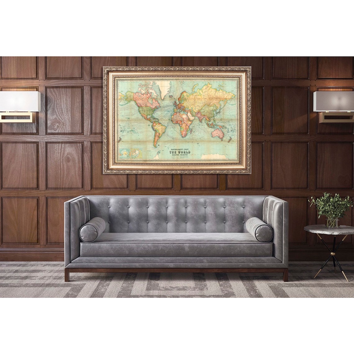 World Map Vintage Atlas 1914 Mercator Travel Poster - Image 2