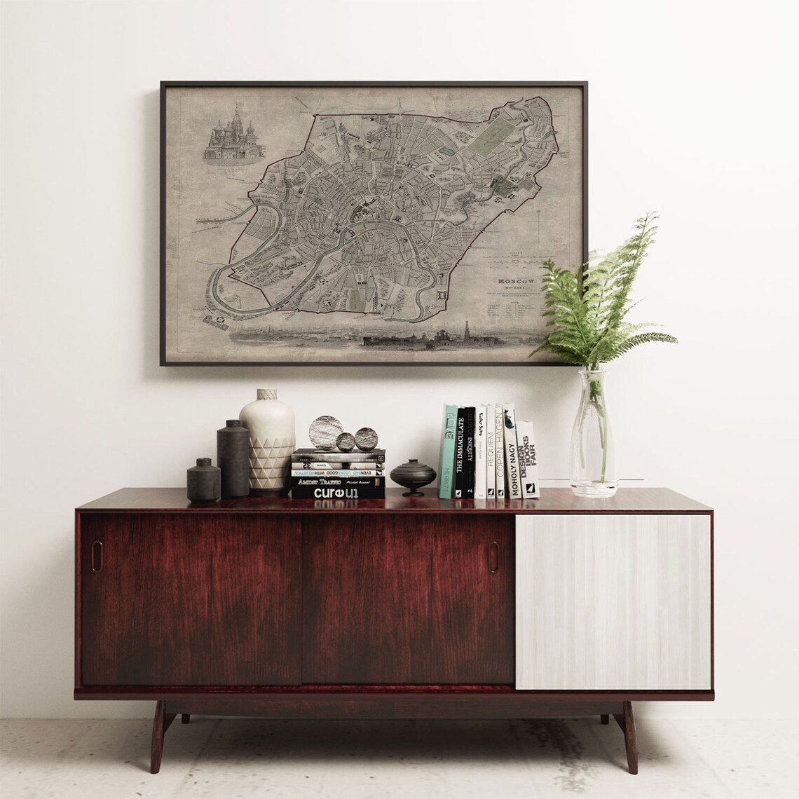 Moscow Vintage Map Art Print, Russia Travel Poster - Image 4