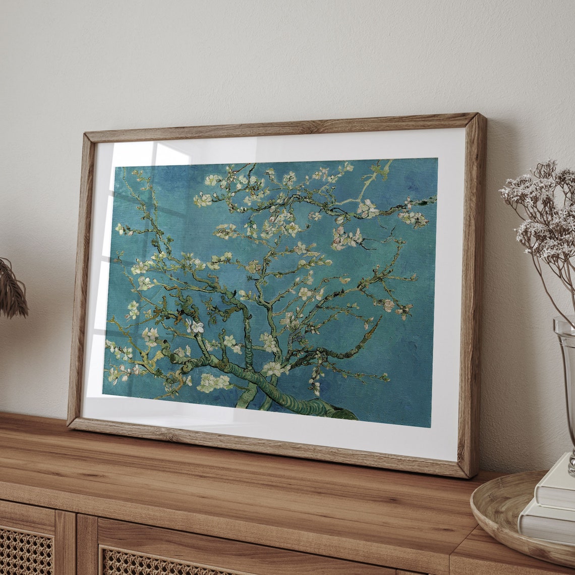 Vincent van Gogh Almond Blossom White Flowers Turquoise Sky Poster - Image 4