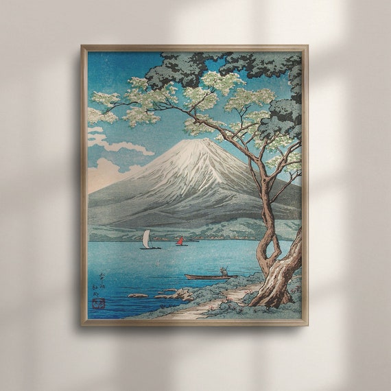 Mount Fuji From Lake Yamanaka Takahashi Hiroaki Ukiyo E Art Japanese Wall Decor Colorful Poster Oriental Home Decor C16 949