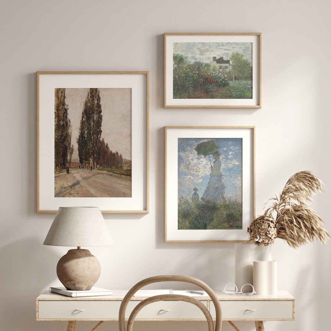 Antique Tree Painting Vintage Country Landscape Poster Victorian French Country Wall Art Fine Art Cow Painting C16 1429 - Image 2